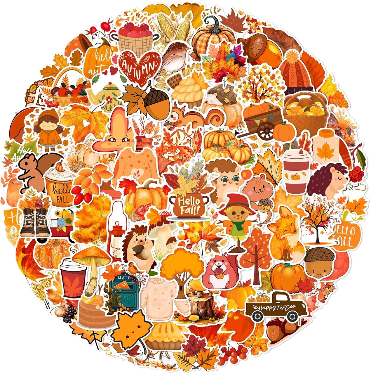 101 PCS Thanksgiving Fall Stickers (Orange) 4.8 x 2.91 x 0.55 inches